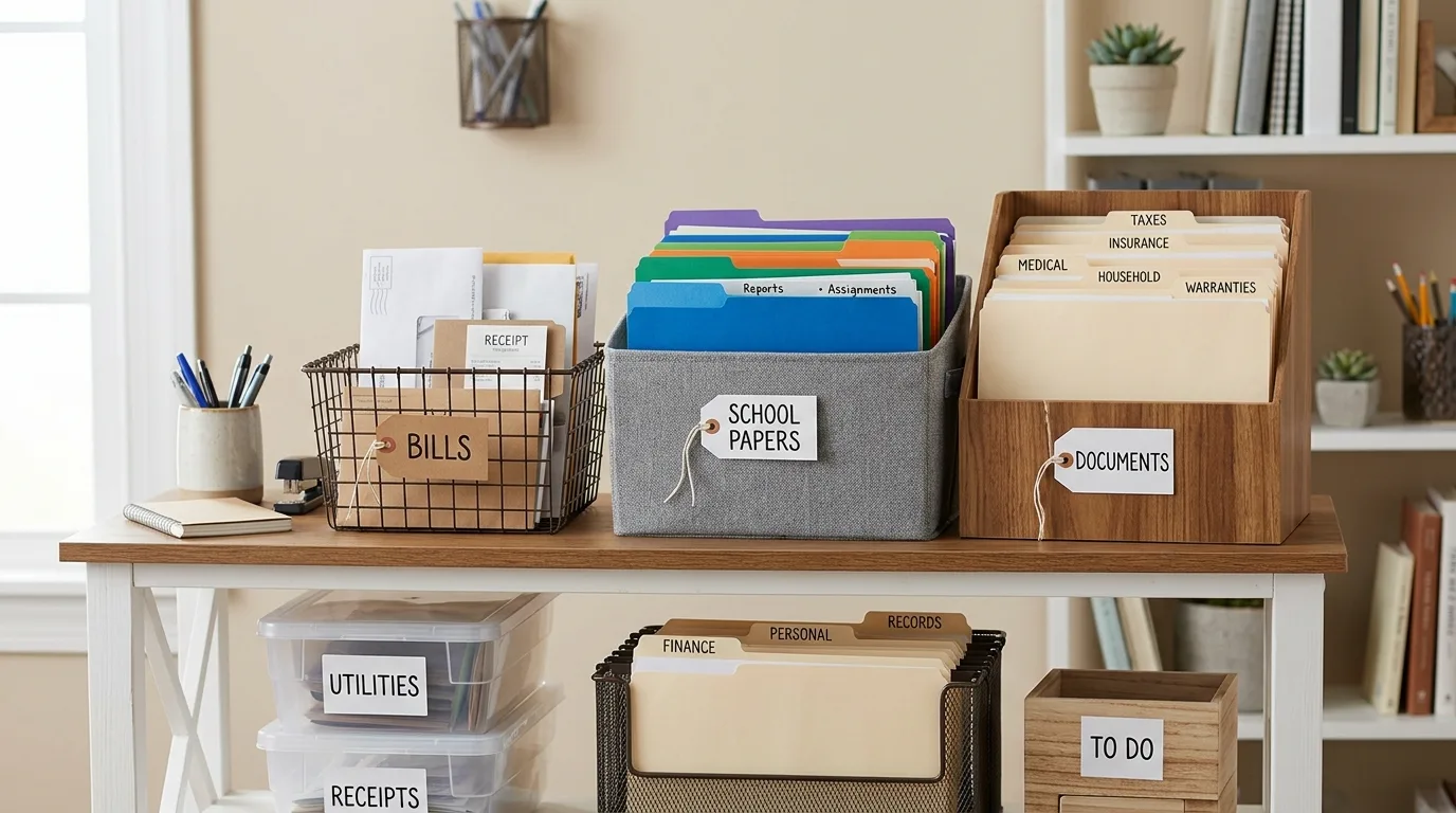 Use baskets or drawers for the categories that spread fast inspiration for a home command center.
